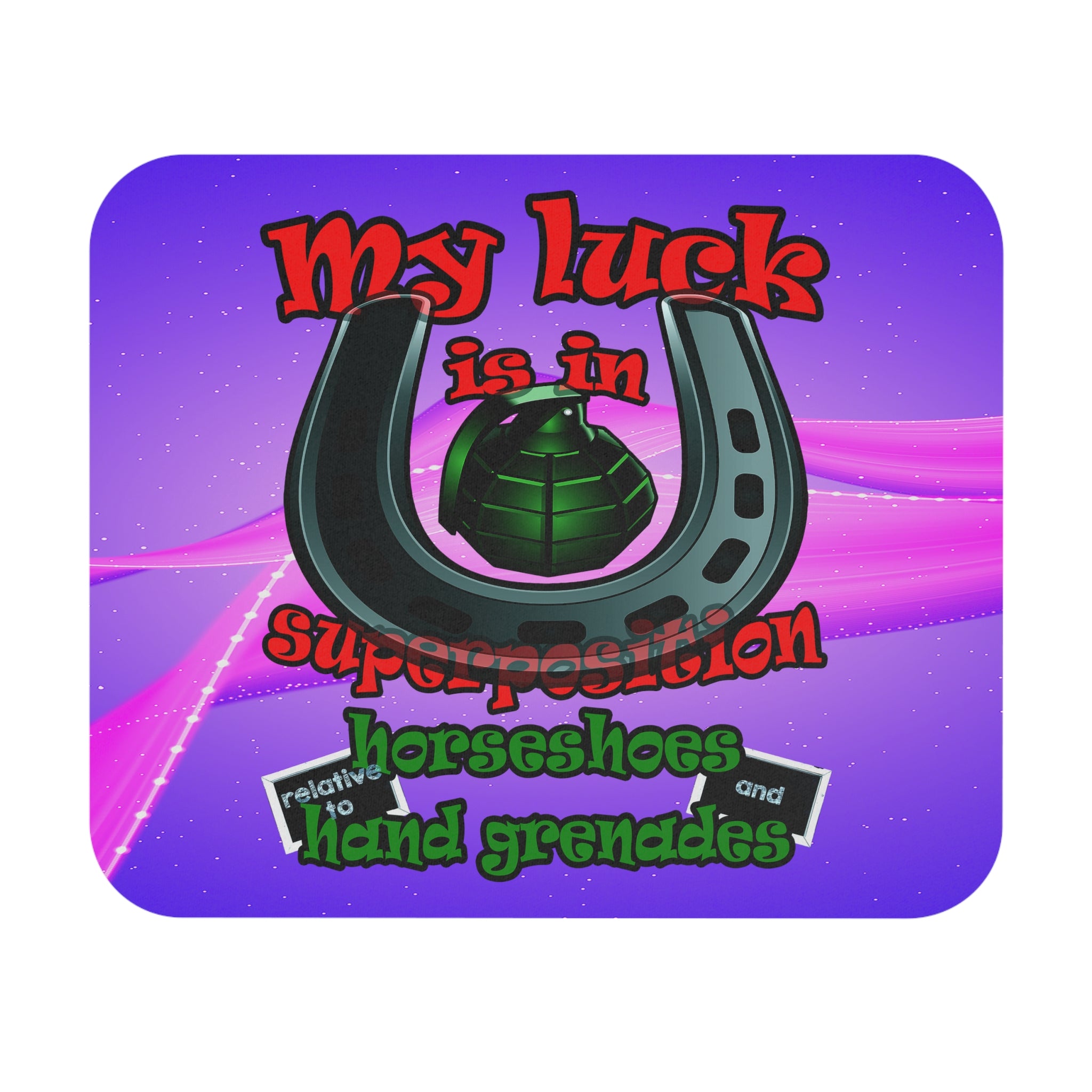 my luck - Mouse Pad (Rectangle) (purple-pink wave)
