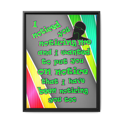 noticed you noticing - framed canvas art (rainbow split)