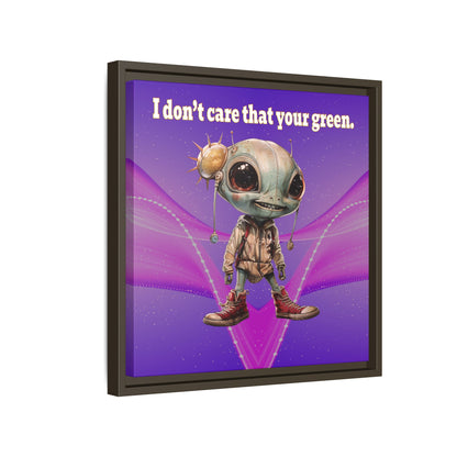 I don't care that your green - framed canvas art (purple-pink wave)