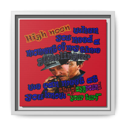 high noon - framed canvas art (dark red)