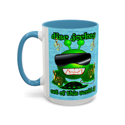 disc jockey - Accent Mug (faded dark blue)