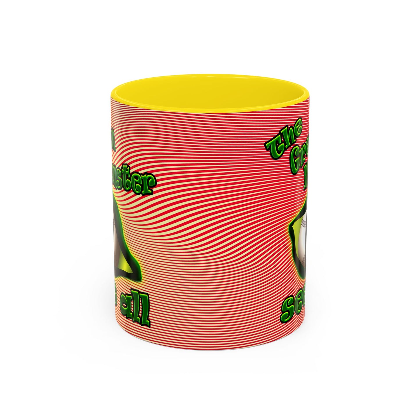 green monster - Accent Mug (yellow-orange wave)