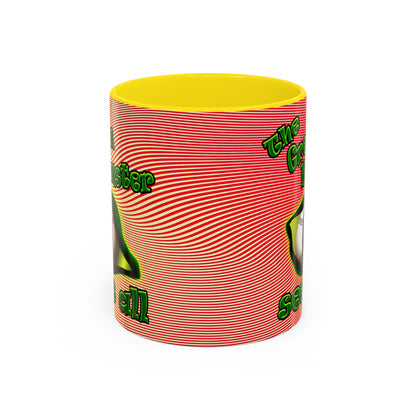 green monster - Accent Mug (yellow-orange wave)