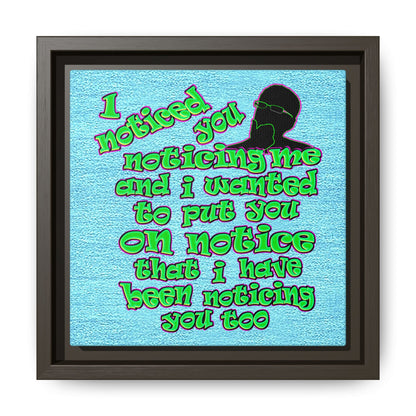 noticed you noticing - framed canvas art (faded blue)