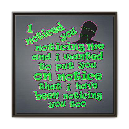 noticed you noticing - framed canvas art (grey-light grey)
