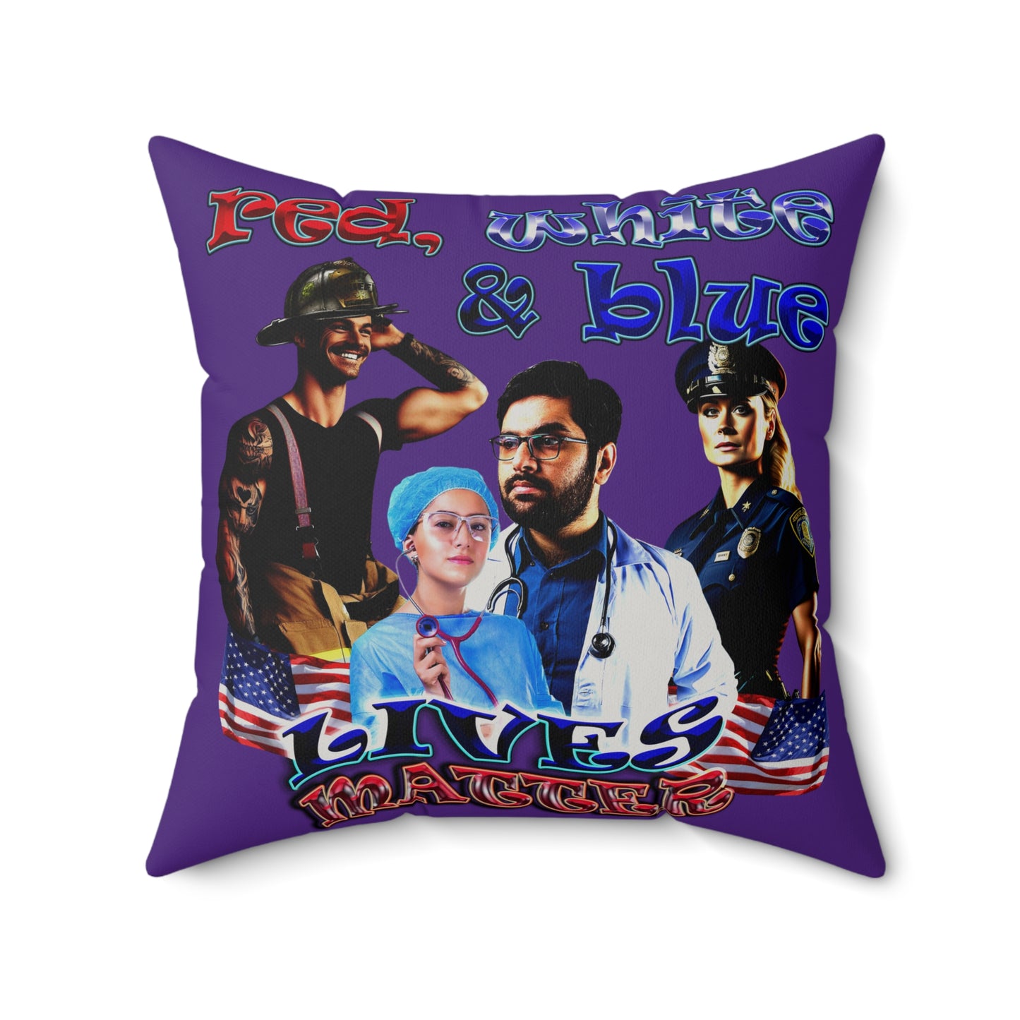 rw&b lives matter - Faux Suede Square Pillow - (purple)