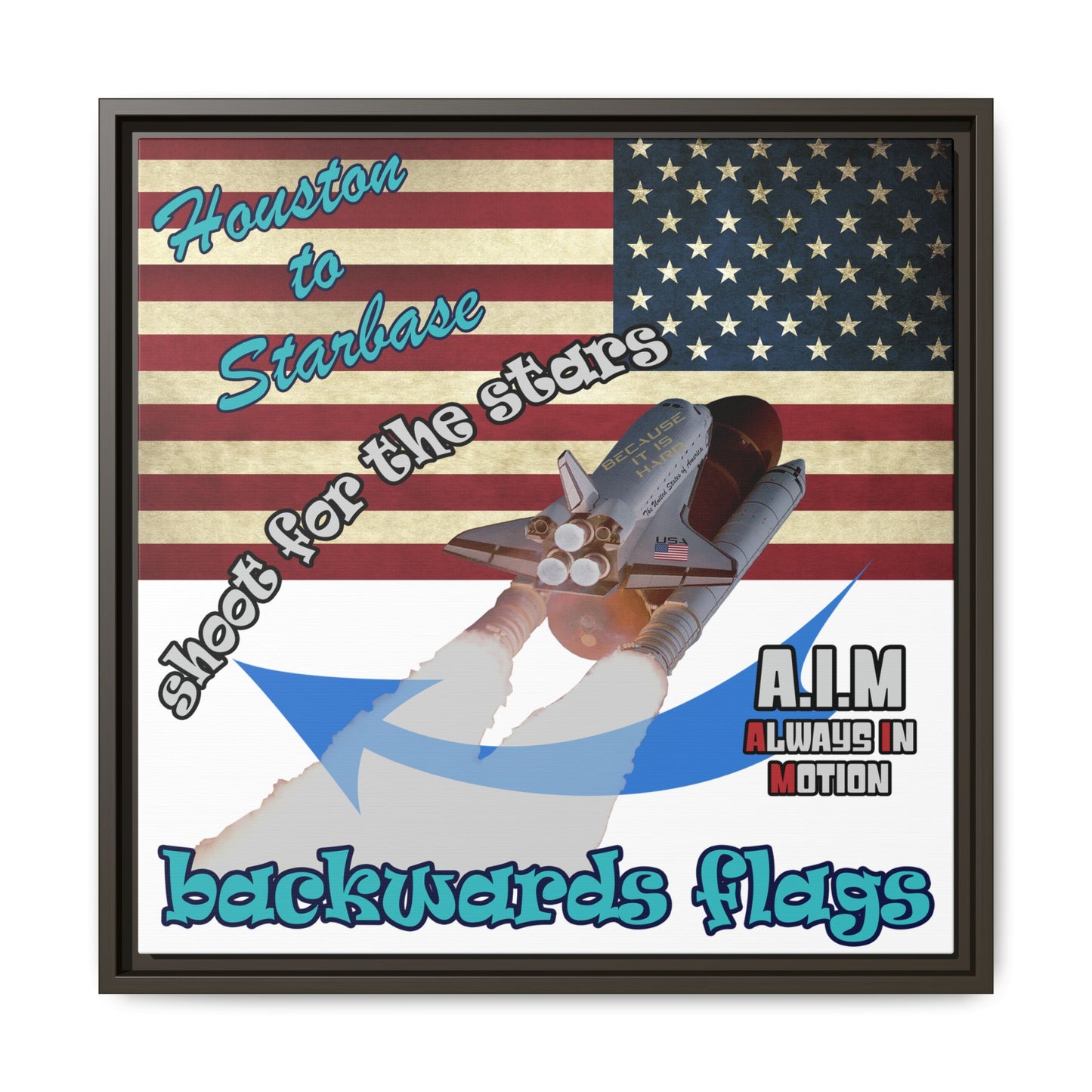 shoot for the stars - framed canvas art (white)