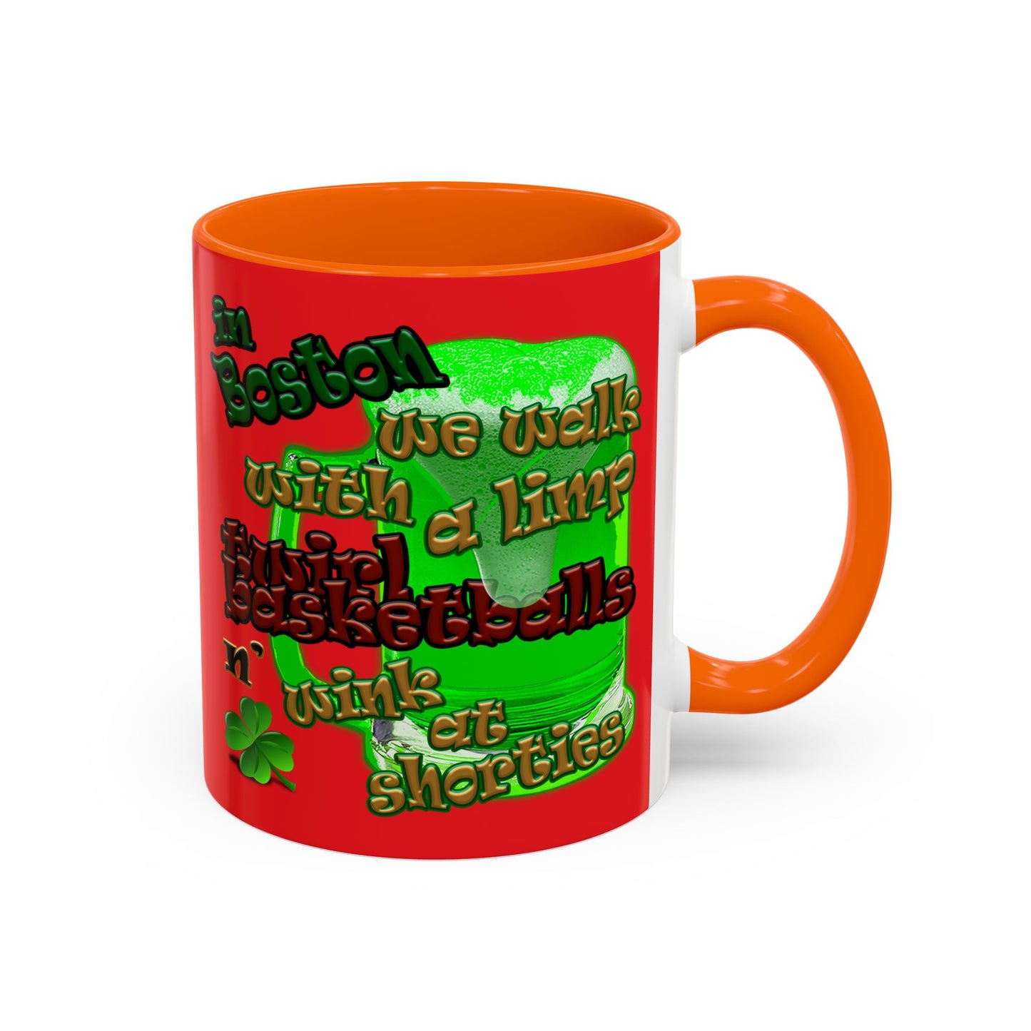 celtics logo - Accent Mug (red)