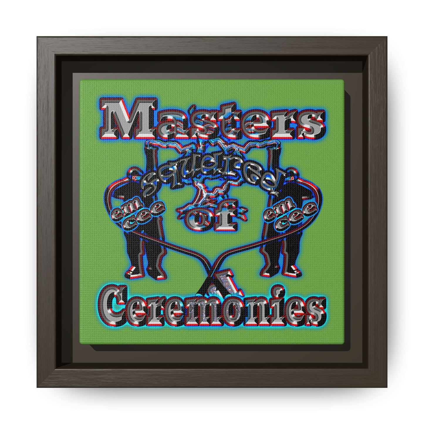 em cee squared - framed canvas art (green)