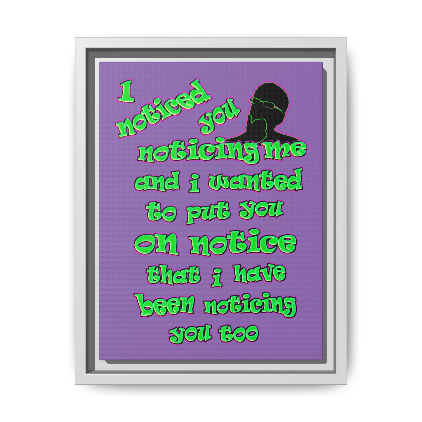 noticed you noticing - framed canvas art (light purple)