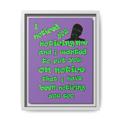 noticed you noticing - framed canvas art (light purple)