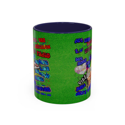 drop the beat - Accent Mug (green turf)