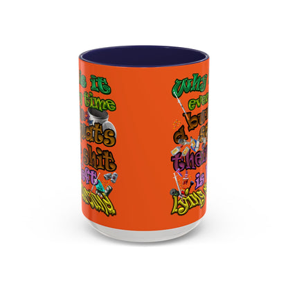 the bum's shit - Accent Mug (orange)