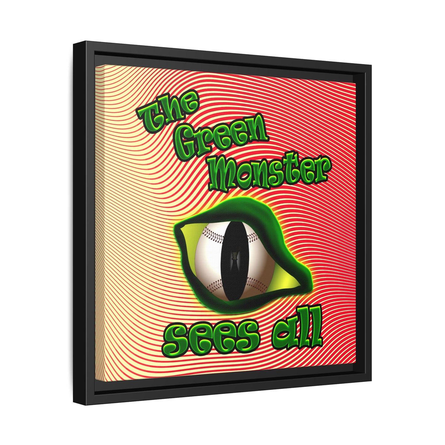 green monster - framed canvas art (yellow-orange wave)