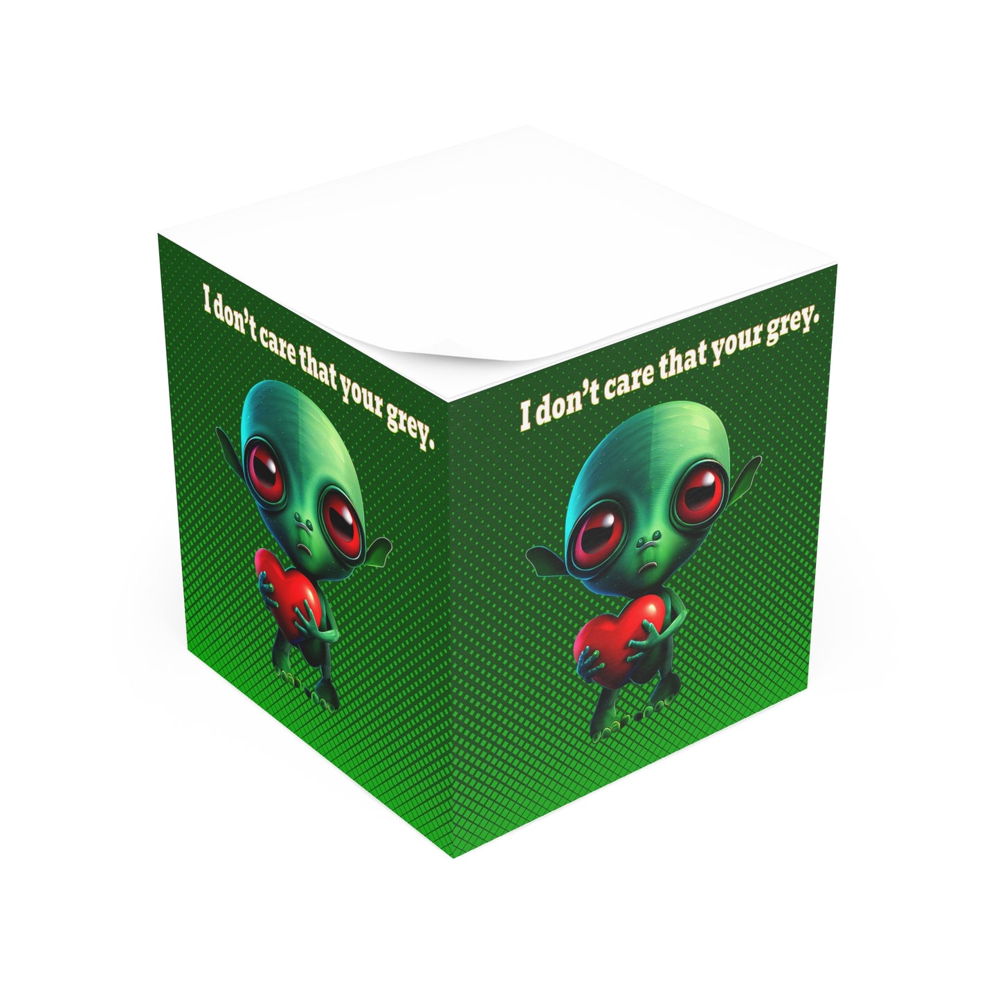 I don't care that your grey - note cube (logo green)