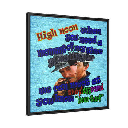 high noon - framed canvas art (faded blue)