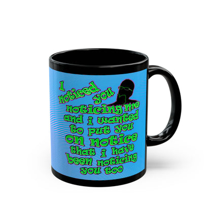 noticed you noticing - Black Mug (light blue-purple wave)