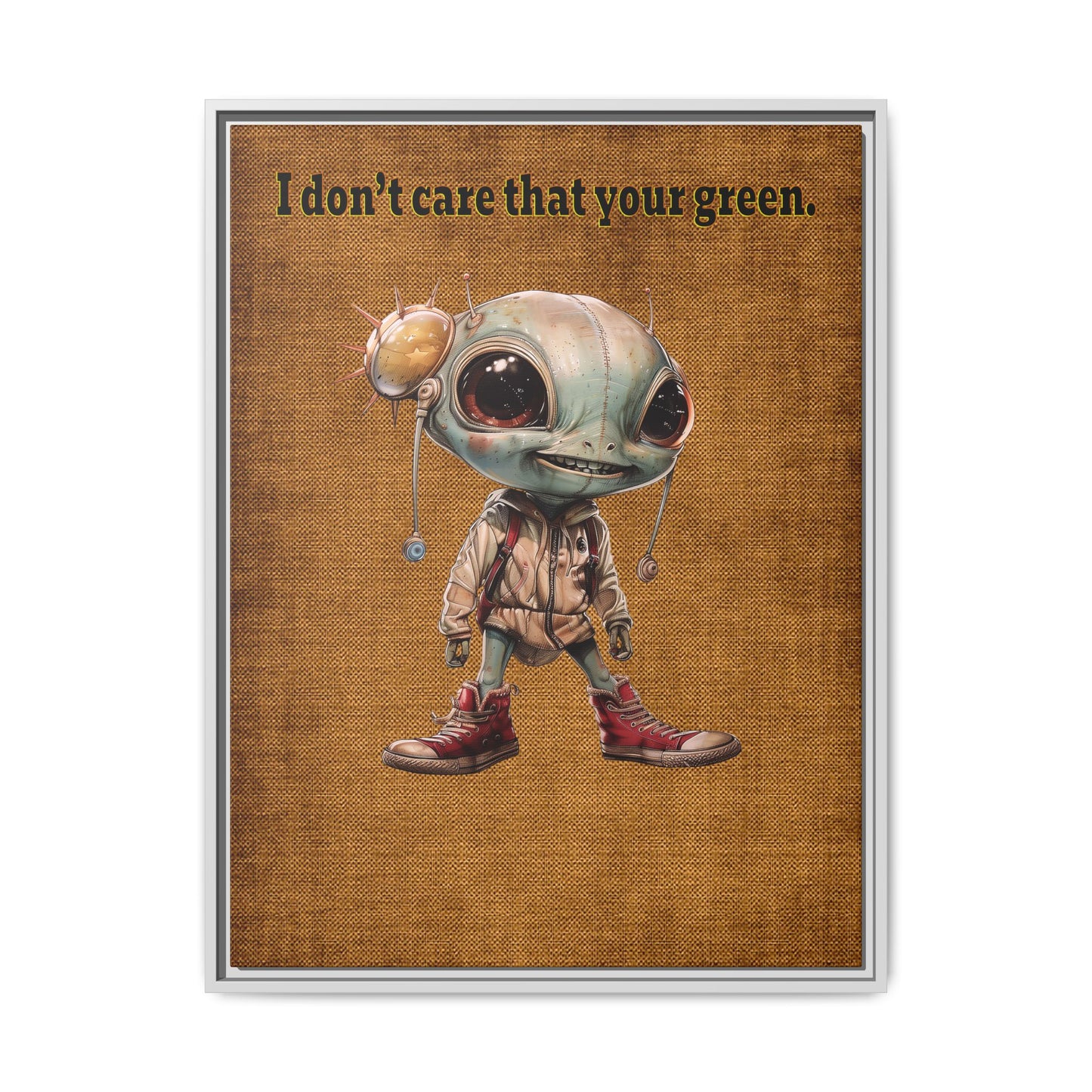 I don't care that your green - framed canvas art (brown papyrus)