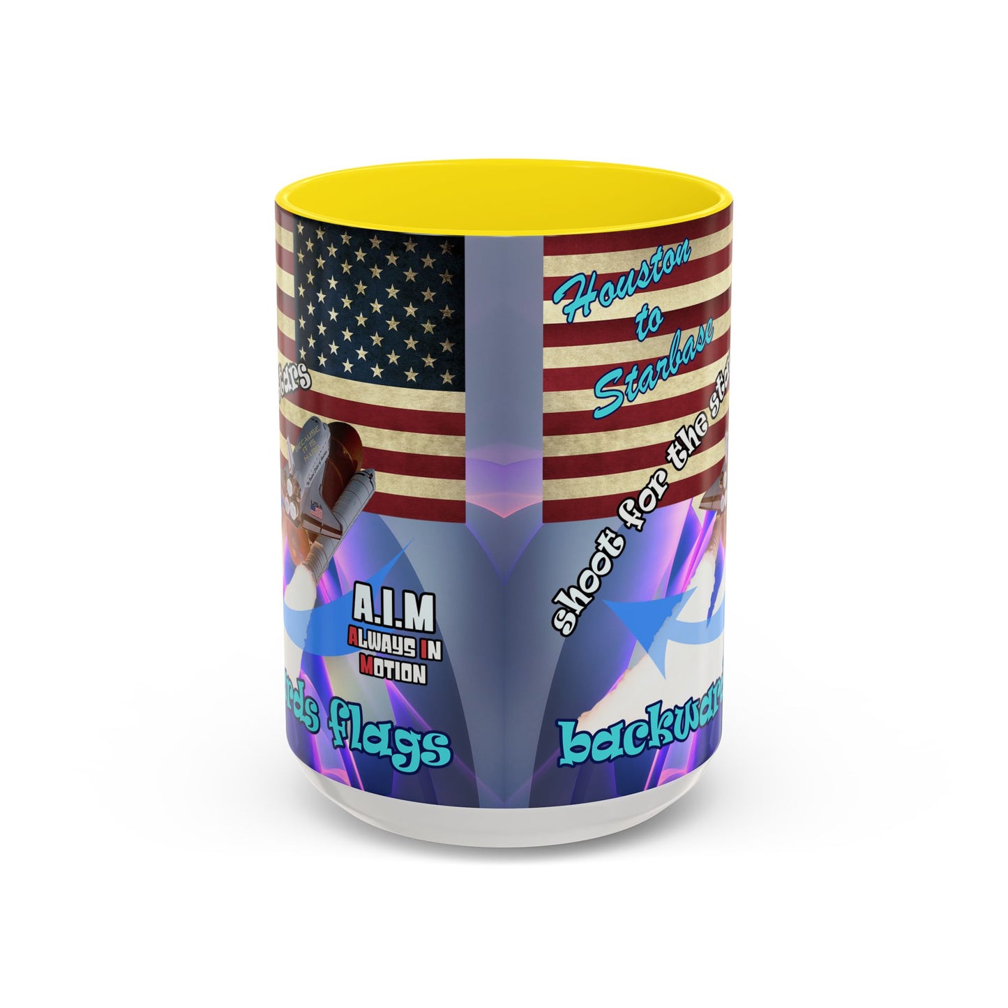 shoot for the stars - Accent Mug (grey-pink wave)