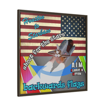 shoot for the stars - framed canvas art (rainbow split)