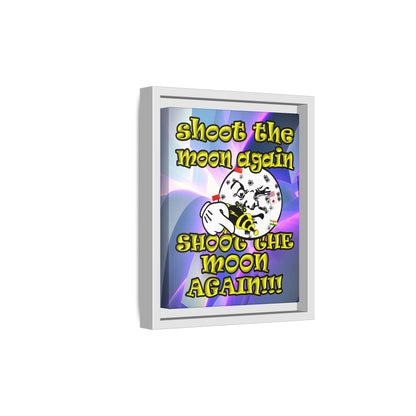 shoot the moon again - framed canvas art (grey-pink wave)