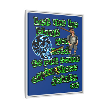 og - framed canvas art (dark blue)