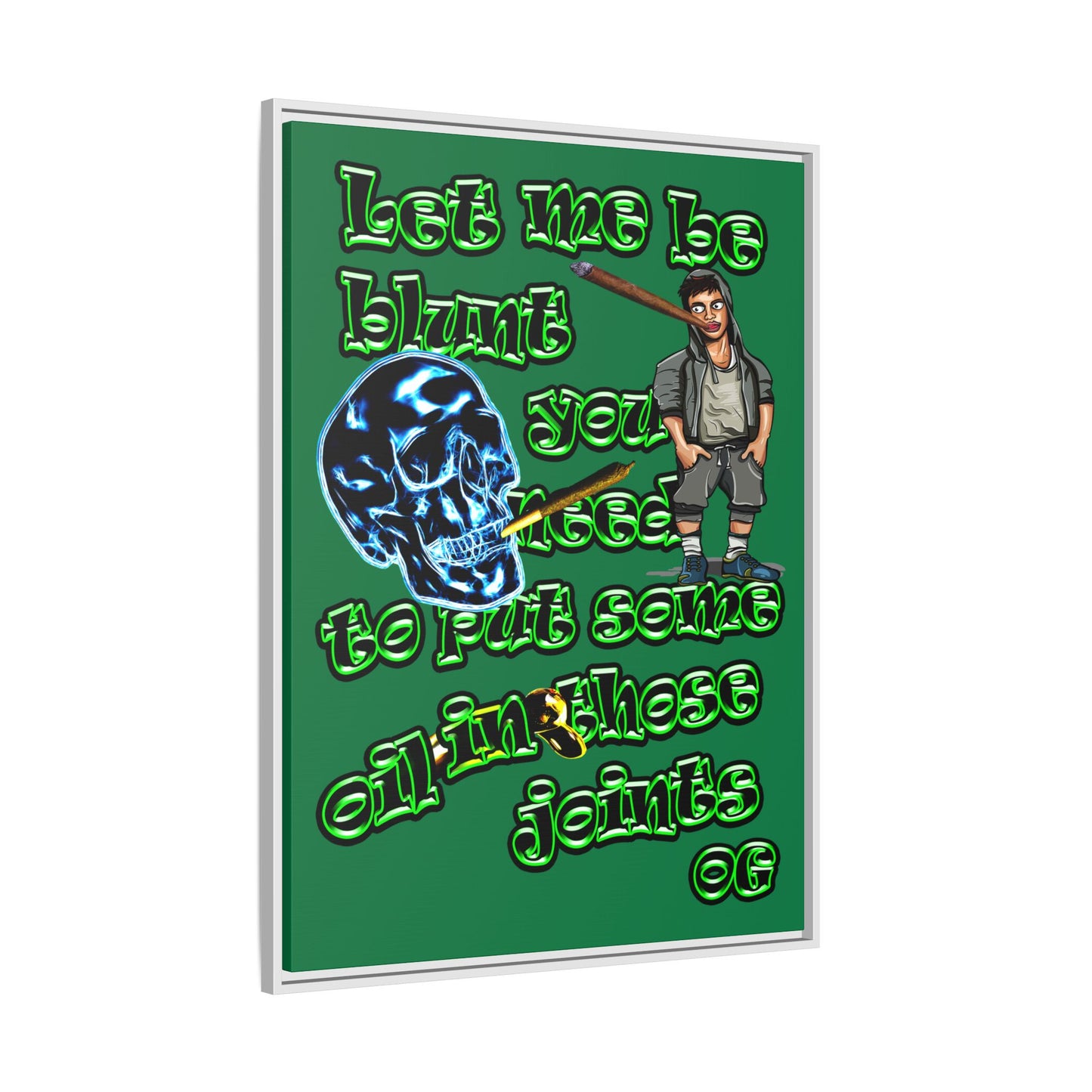 og - framed canvas art (dark green)