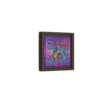drop the beat - framed canvas art (purple-pink wave)