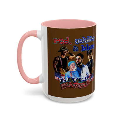 rw&b lives matter - Accent Mug (brown)