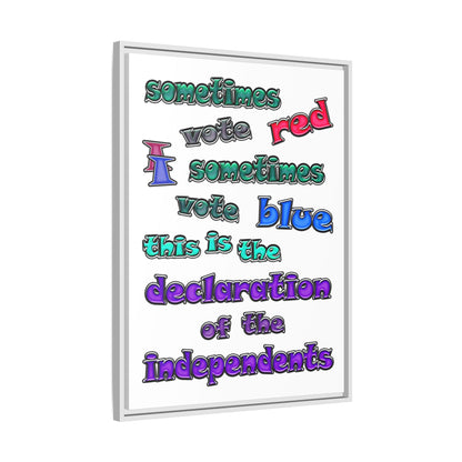 declaration of the independents - framed canvas art (white)