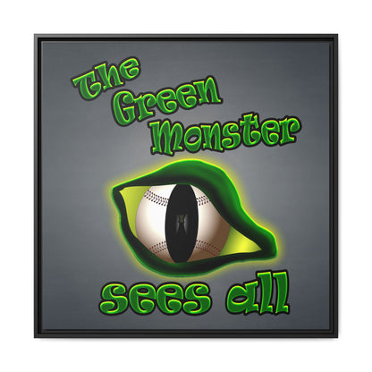 green monster - framed canvas art (grey-light grey)