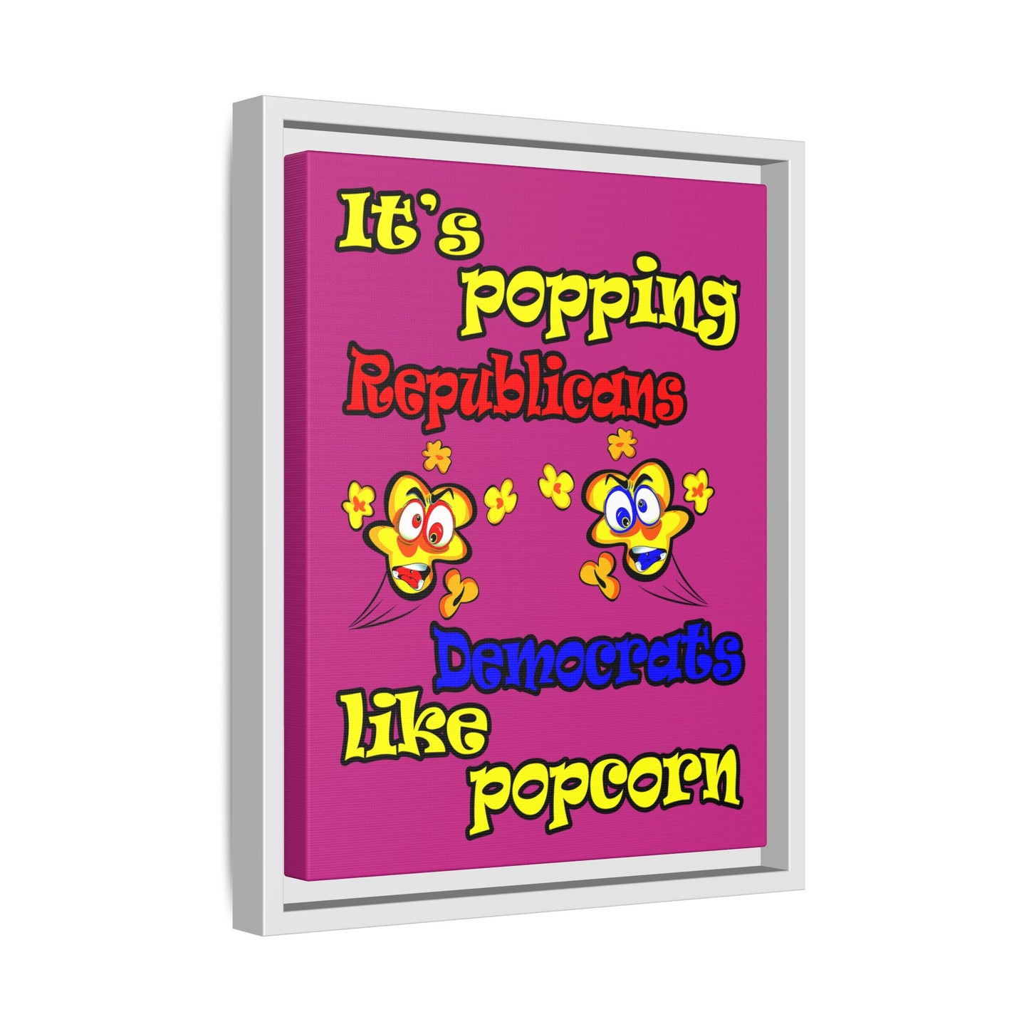 popping like popcorn - framed canvas art (pink)