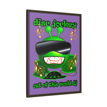 disc jockey - framed canvas art (light purple)