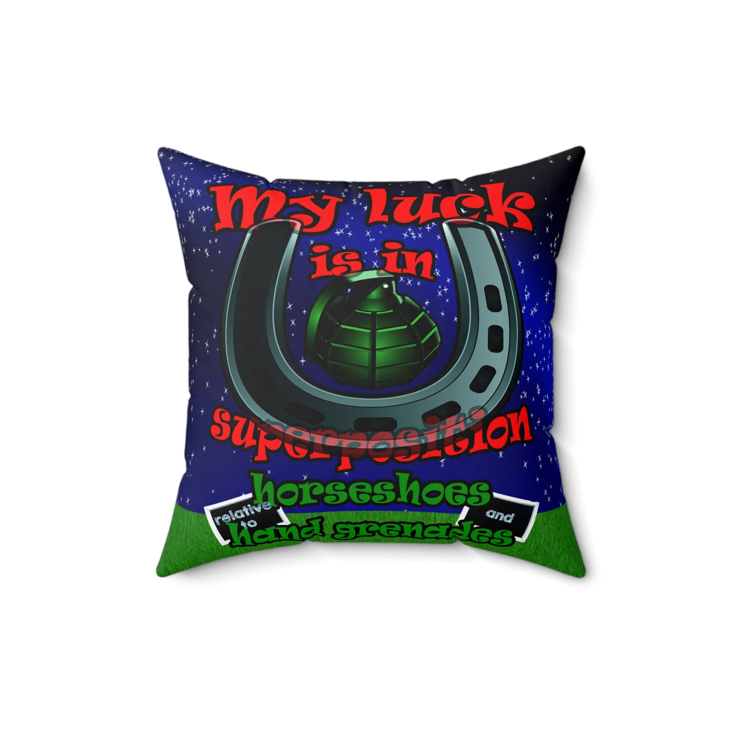 my luck - Spun Polyester Square Pillow - ('snoops' background)