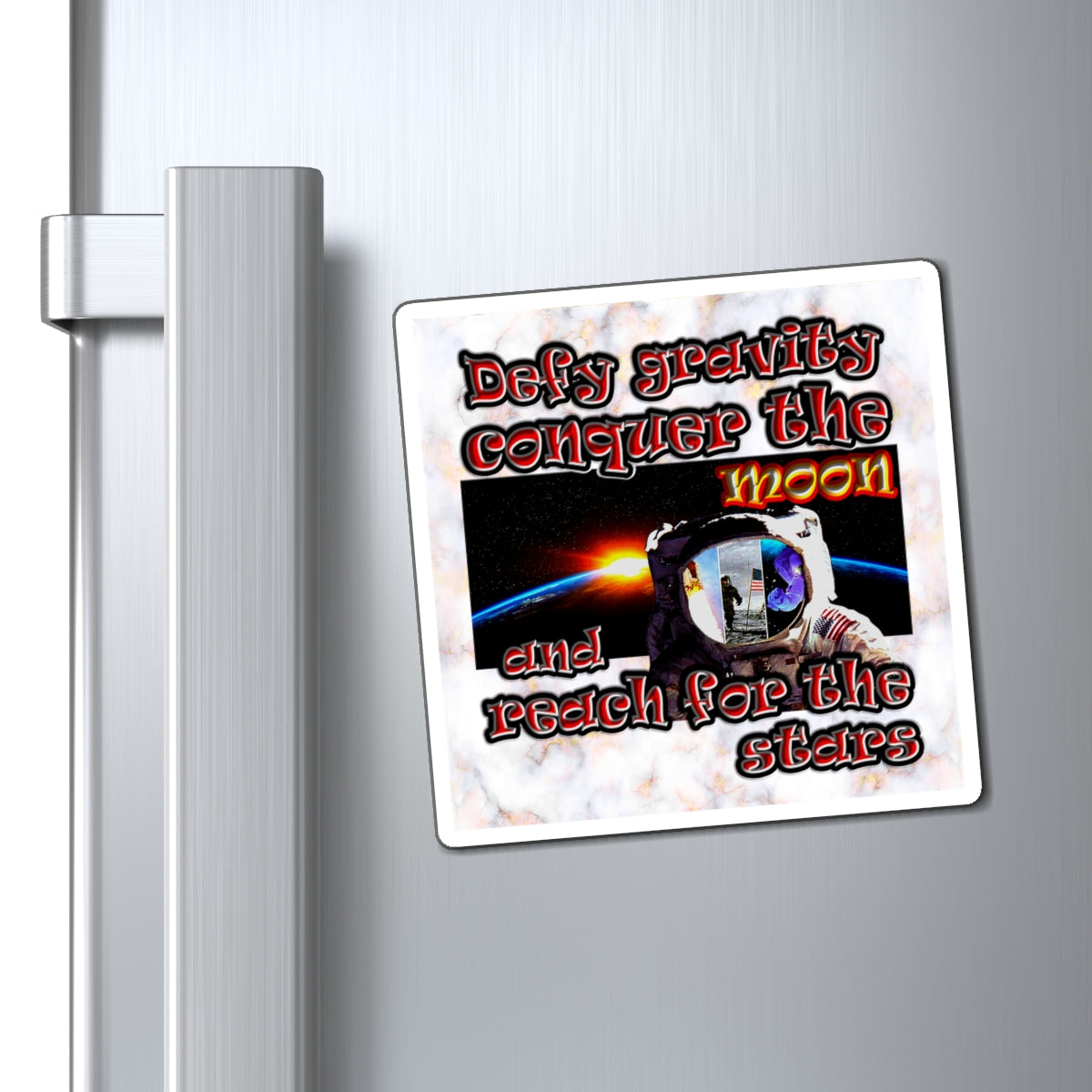 defy conquer reach - Magnets - (white marble)