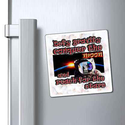 defy conquer reach - Magnets - (white marble)