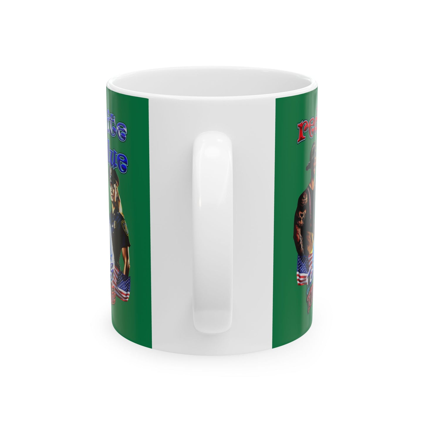rw&b lives matter - White Mug (dark green)