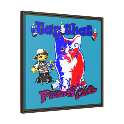 tag that - framed canvas art (turquoise)