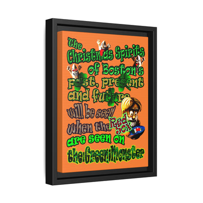 christmas spirits of boston - framed canvas art (crusta)