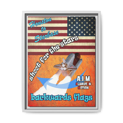 shoot for the stars - framed canvas art (burnt orange)