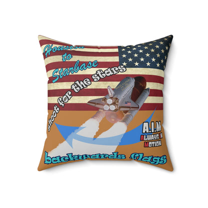 shoot for the stars - Spun Polyester Square Pillow - (light brown)