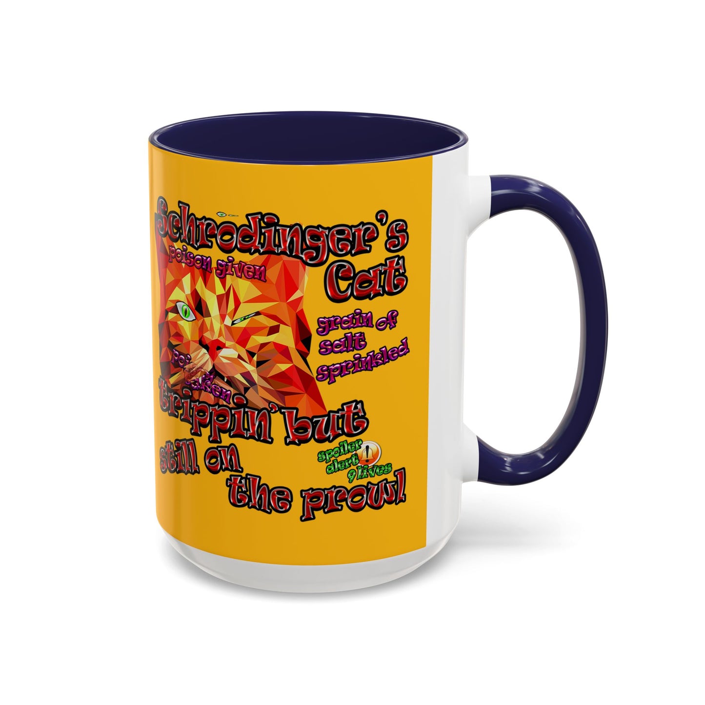 schrodinger's cat - Accent Mug (yellow)