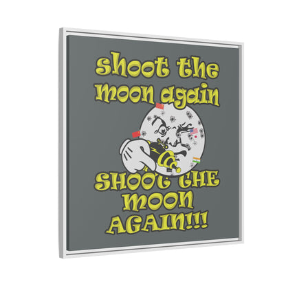 shoot the moon again - framed canvas art (dark grey)
