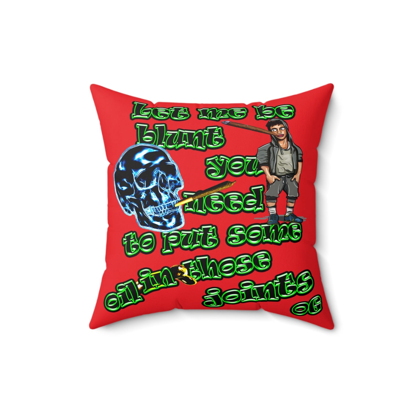 og - Spun Polyester Square Pillow - (red)