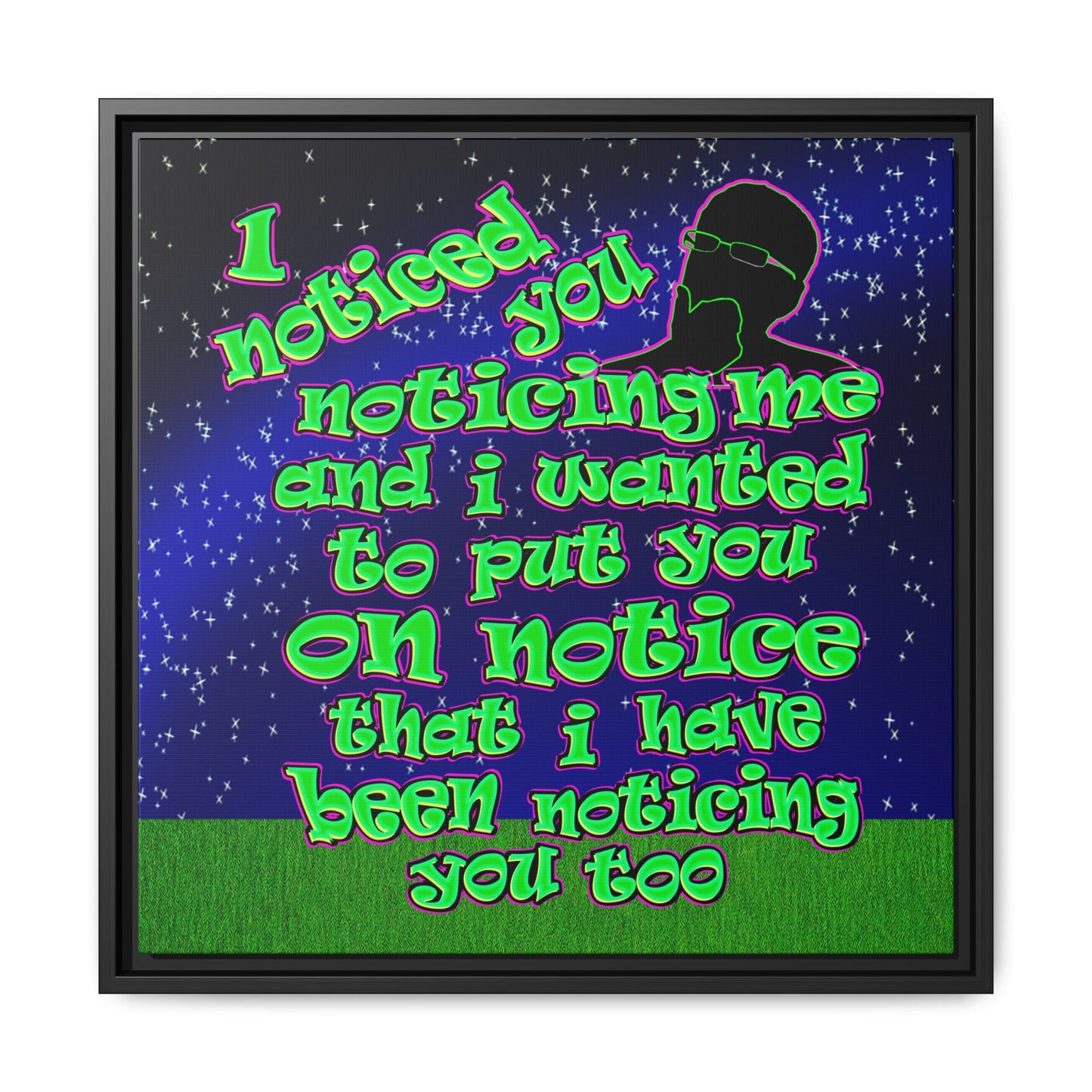 noticed you noticing - framed canvas art ('snoops' background)