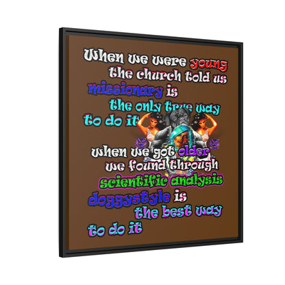 doggystyle - framed canvas art (brown)