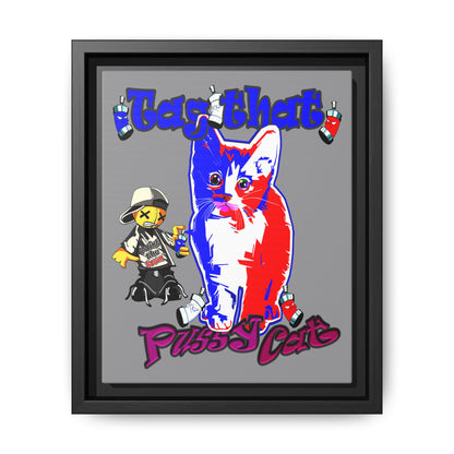 tag that - framed canvas art (grey)