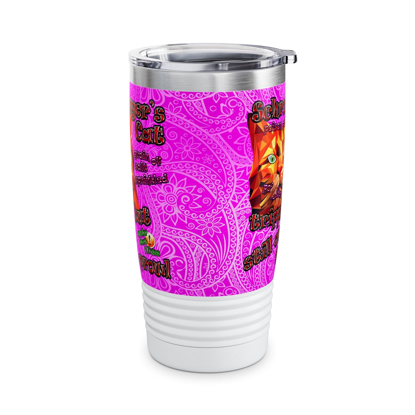 schrodinger's cat - Ringneck Tumbler, 20oz (pink swirl)