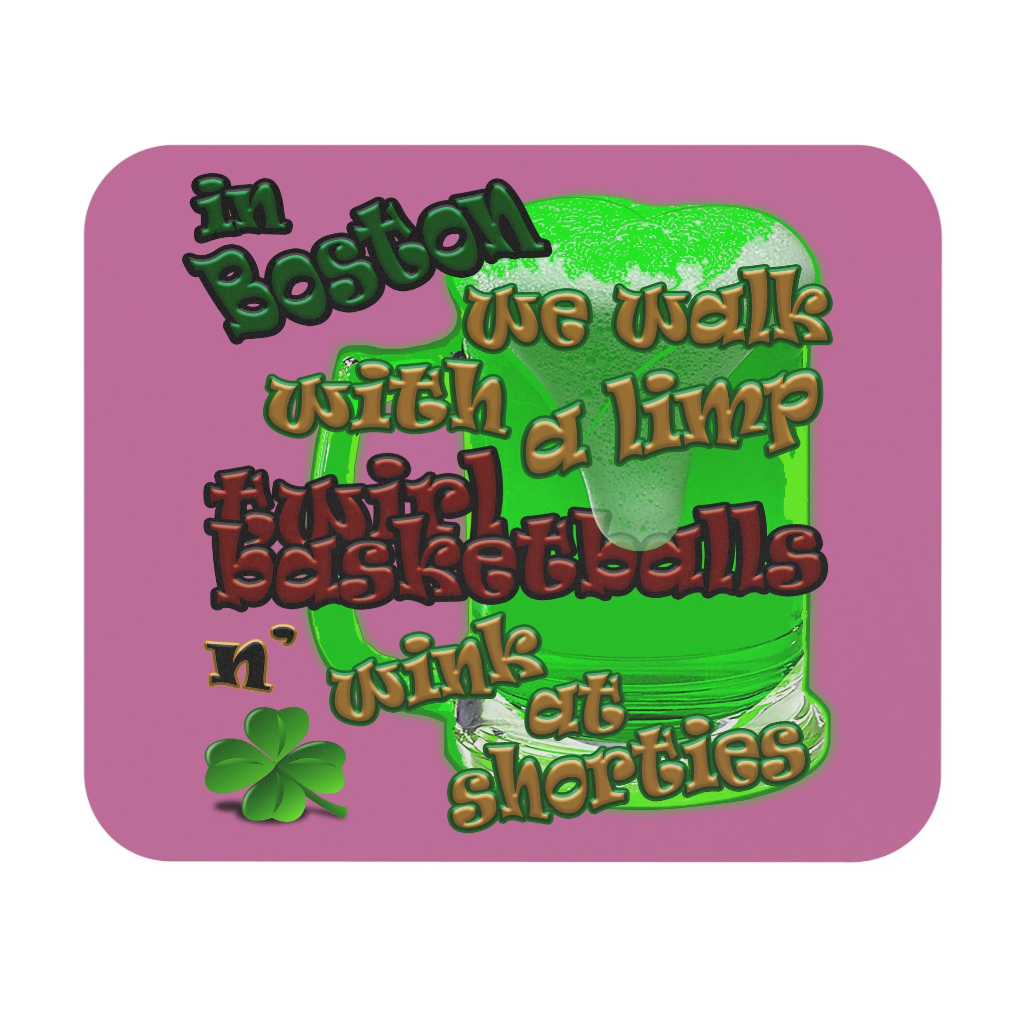 celtics logo - Mouse Pad (Rectangle) (light pink)