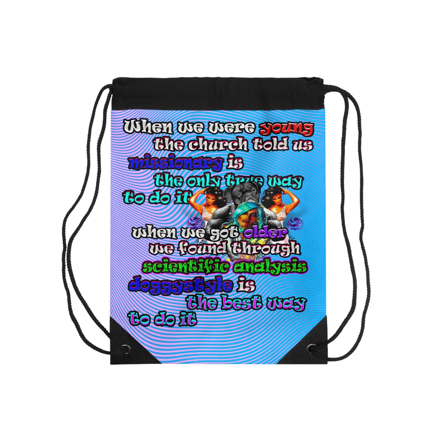 doggystyle - Drawstring Bag (light blue-purple wave)